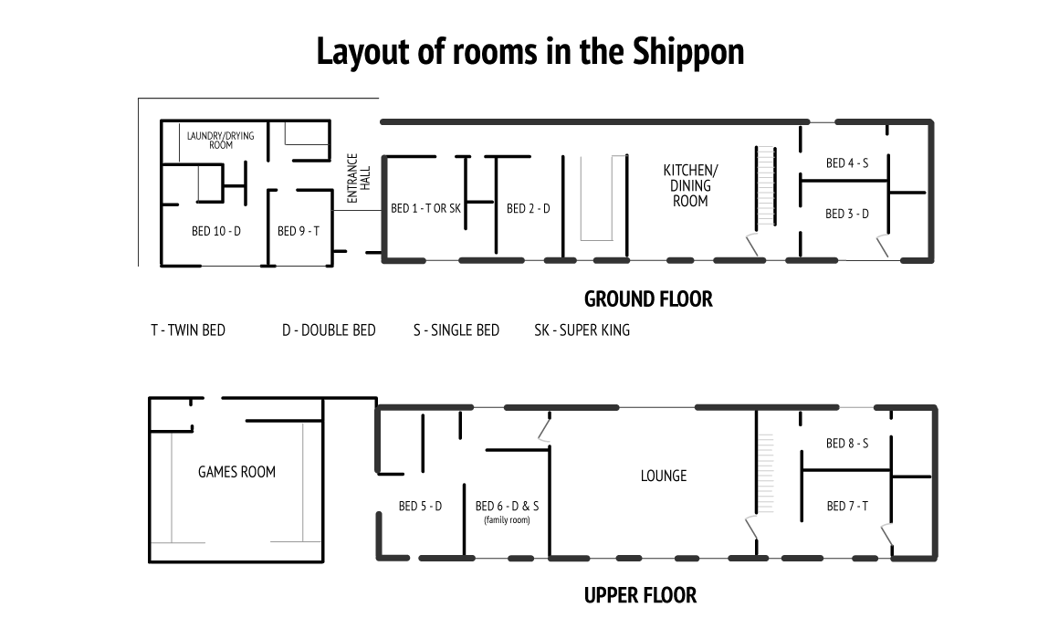 Floor plan of the shippon holiday cottage
