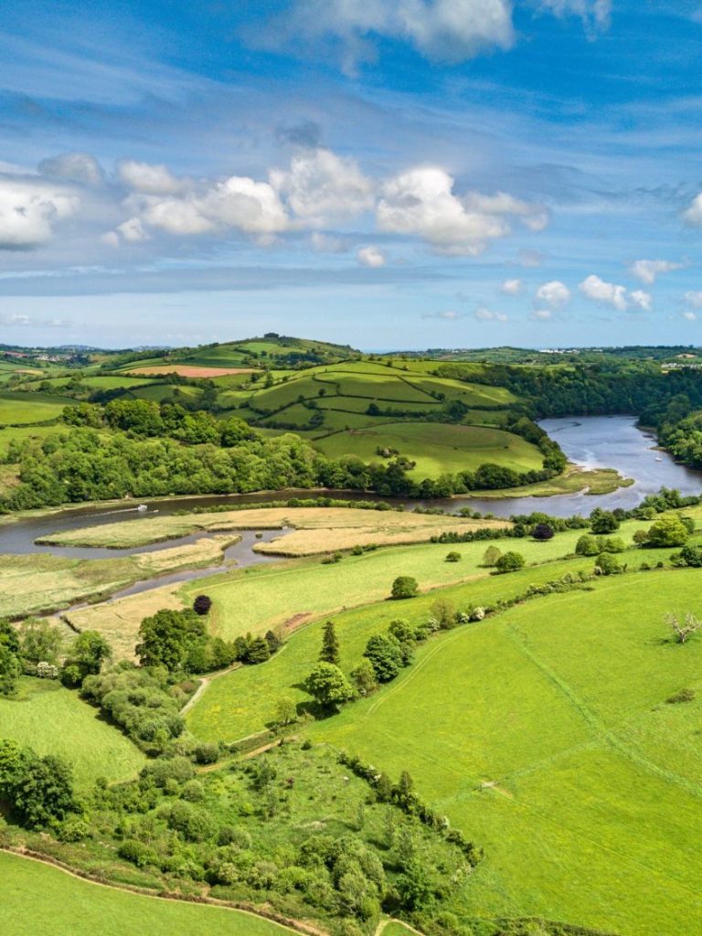 view of river showing walks View of the River Dart from above